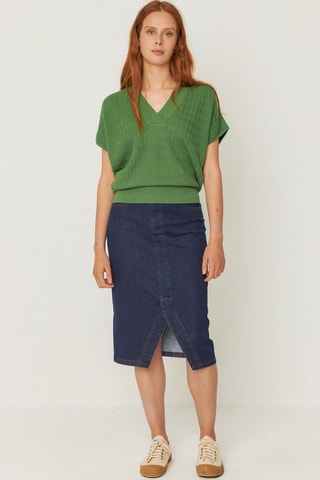 Top em algodão biológico Garazi - Verde