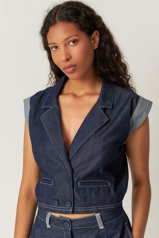 Casaco em ganga e em algodão biológico Iduia - Azul