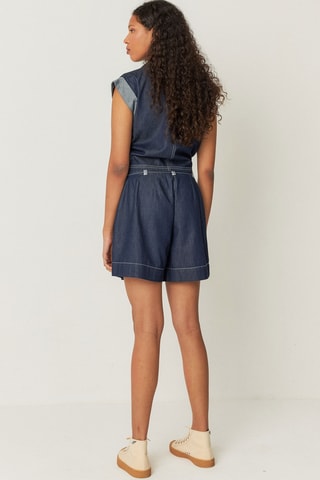 Casaco em ganga e em algodão biológico Iduia - Azul