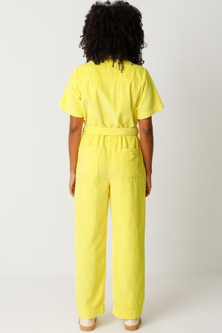 Macacão em veludo de algodão biológico Igarne - Amarelo