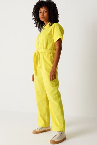 Macacão em veludo de algodão biológico Igarne - Amarelo