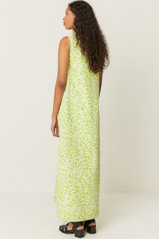 Vestido comprido em algodão biológico Gabriella - Verde