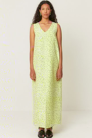 Vestido comprido em algodão biológico Gabriella - Verde