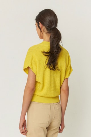 Top em algodão biológico Garazi - Amarelo