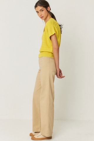 Top em algodão biológico Garazi - Amarelo
