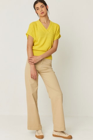 Top em algodão biológico Garazi - Amarelo