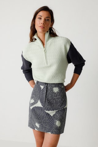 Saia direita cintura alta em algodão biológico Bake - Preto