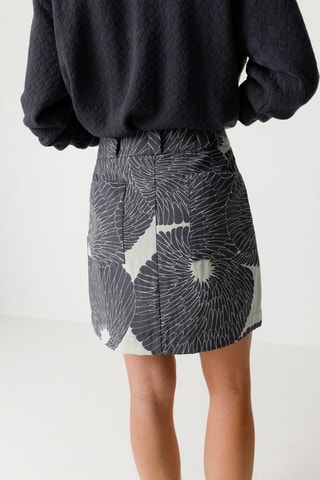 Saia direita cintura alta em algodão biológico Bake - Preto