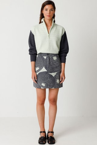 Saia direita cintura alta em algodão biológico Bake - Preto