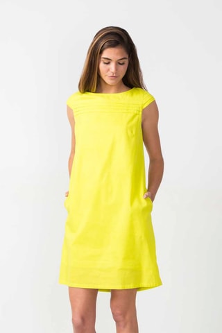 Vestido trapézio em algodão biológico Oiartza - Verde-lima - Verde-claro