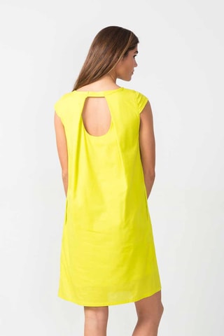 Vestido trapézio em algodão biológico Oiartza - Verde-lima - Verde-claro