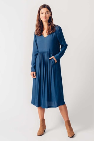 Vestido midi Iraida - Azul-petróleo - Azul-escuro