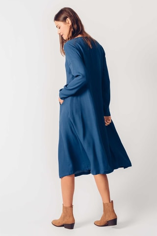 Vestido midi Iraida - Azul-petróleo - Azul-escuro