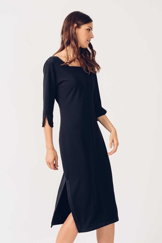 Vestido midi Lakha - Azul-marinho - Preto