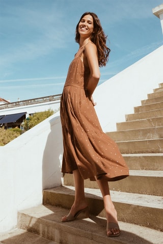 Vestido midi Izare - Castanho - Castanho