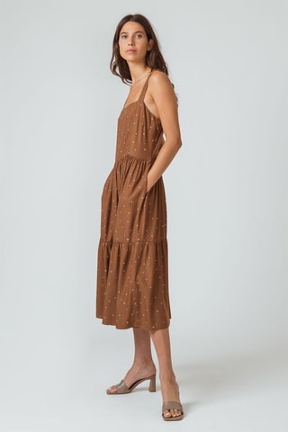 Vestido midi Izare - Castanho - Castanho