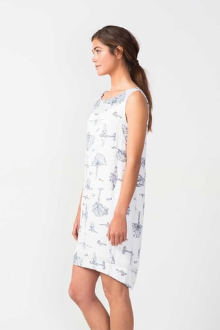 Vestido direito Anix - Cru e preto - Branco