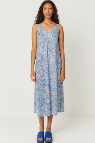 Vestido midi em algodão biológico Martina - Azul-claro