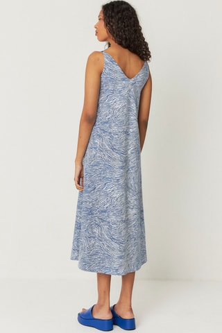 Vestido midi em algodão biológico Martina - Azul-claro