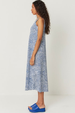 Vestido midi em algodão biológico Martina - Azul-claro