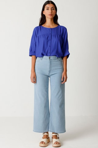 Calças de ganga em algodão biológico Ane - Azul-claro