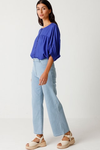 Calças de ganga em algodão biológico Ane - Azul-claro