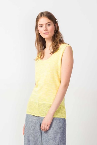 Top em linho Munhoa - Amarelo mesclado - Amarelo