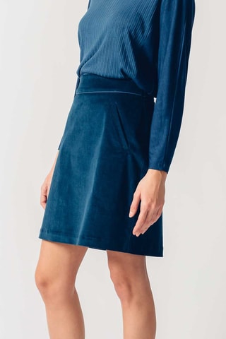 Saia direita em algodão biológico Basa - Azul-pato - Azul-escuro