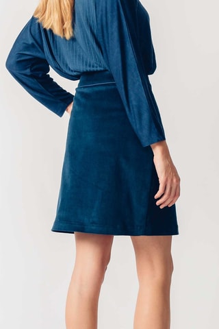 Saia direita em algodão biológico Basa - Azul-pato - Azul-escuro