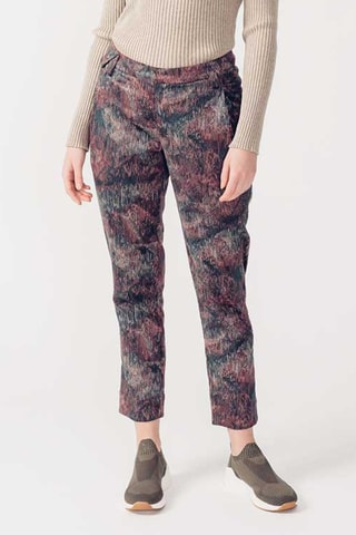 Calças em algodão biológico Sine - Cinzento e bordô - Multicor