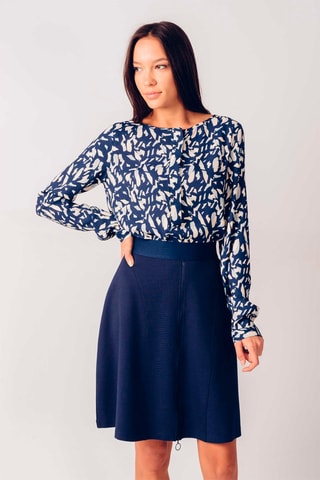 Saia estilo patinadora Odieta - Azul-marinho - Preto