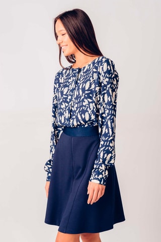 Saia estilo patinadora Odieta - Azul-marinho - Preto