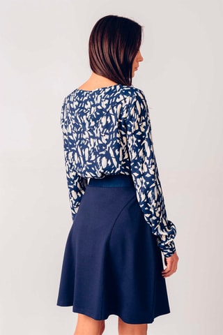 Saia estilo patinadora Odieta - Azul-marinho - Preto