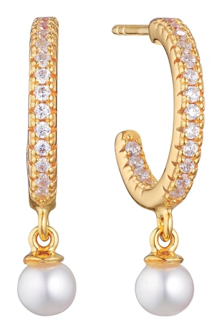 Argolas - Prata banhada a ouro amarelo e pérolas de cultura de água doce