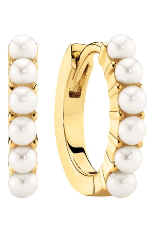 Creolen - Zilver Doublé Geelgoud en Cultivéparels