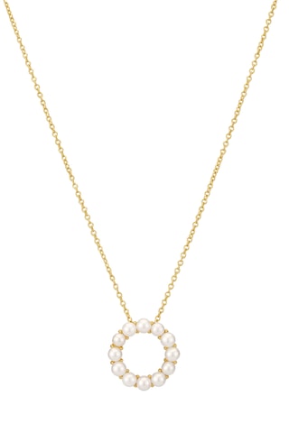 Ketting - Zilver, doublé geelgoud en cultivéparels