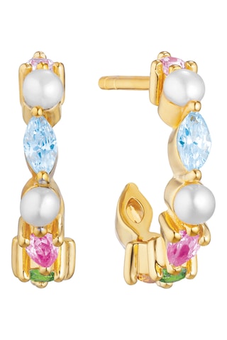 Argolas - Prata banhada a ouro amarelo e pérolas de cultura de água doce