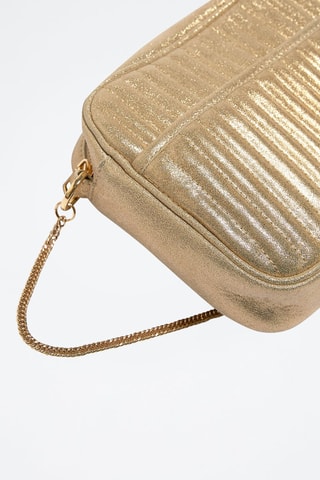 Sac besace en croûte de cuir - Doré - Etam