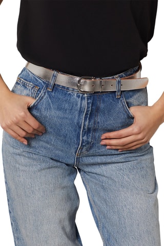 Ceinture en cuir - Argenté - Etam