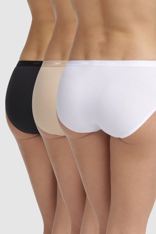3 shortys Les Pockets EcoDIM Coton - Blanc, nude et noir - Dim