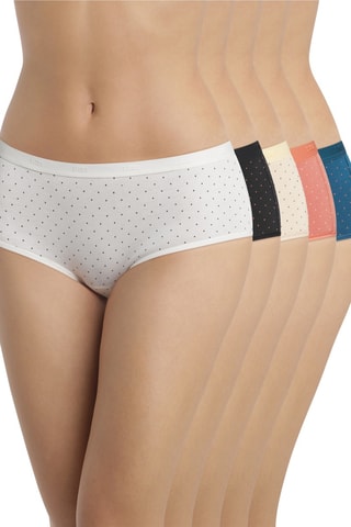 5 shortys Les Pockets Coton - Blanc et noir - Dim