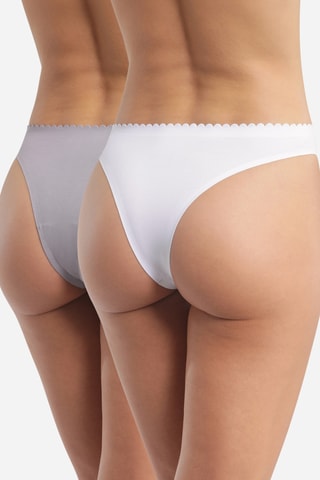 2 strings Body Touch - Blanc et gris - Dim