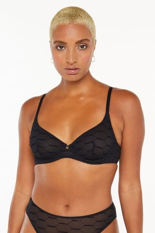 Soutien-gorge Flocked logo - Noir - Savage x Fenty