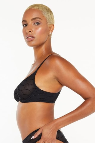 Soutien-gorge Flocked logo - Noir - Savage x Fenty