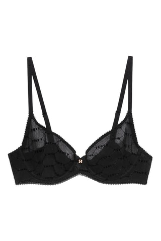 Soutien-gorge Flocked logo - Noir - Savage x Fenty