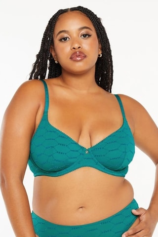 Soutien-gorge ampliforme Flocked Logo - Vert émeraude - Savage x Fenty