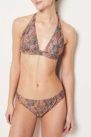 Haut de maillot - Bleu cobalt et rouge brique - Etam