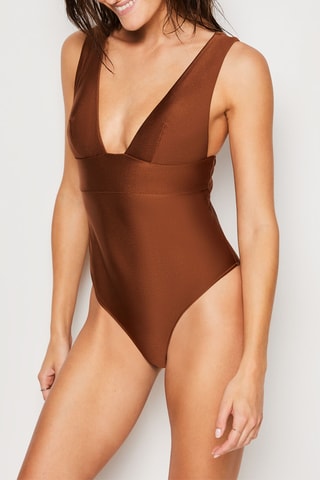 Maillot 1 pièce  Capsule Wendy - Marron  - Etam