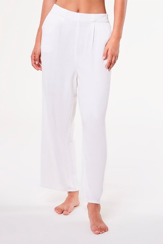 Pantalon carotte 7/8 taille haute en lin Ryley Perle - Etam