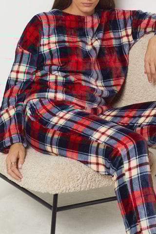 Pantalon droit  Eda - Rouge et bleu marine  - Etam